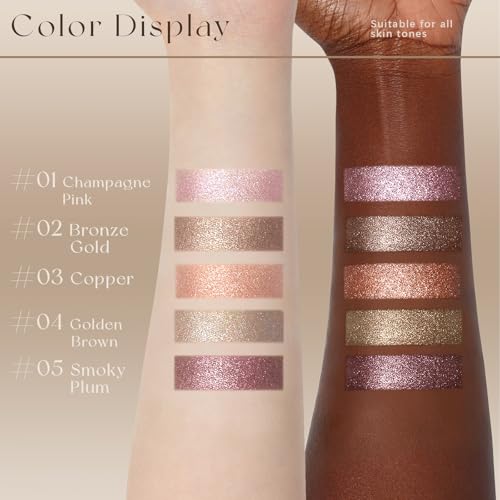 Noerrors Metallic Shimmer Eyeshadow Palette – Neutral Bronze Gold Copper
