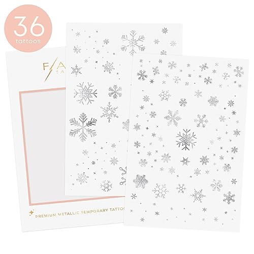 Flash Tattoos Winter Frost Metallic Temporary Tattoos (36 Pack)