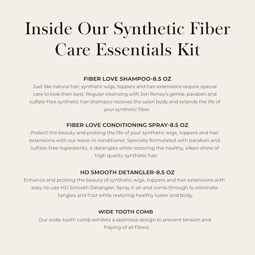 Jon Renau Synthetic Wig Care Kit - Shampoo, Conditioner, Detangler & Comb
