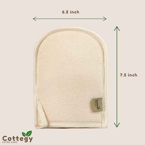 Premium Exfoliating Loofah Gloves ? Natural Egyptian Loufa Sponge Body Scrubber Mitts for Soft, Radiant Skin ? Gentle Exfoliation & Deep Clean (1-Pack) (Count 1)