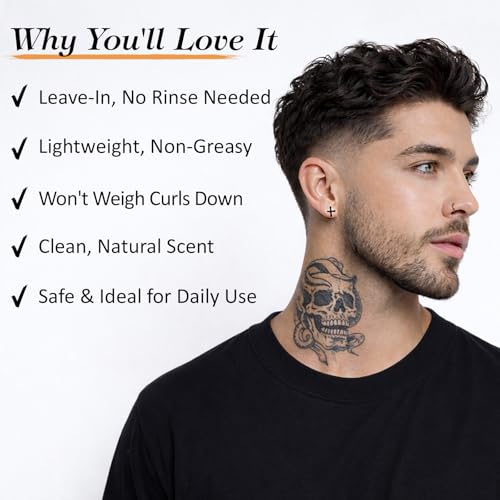 Leave-In Conditioner for Men - 3-in-1 Frizz Control & Curl Definition
