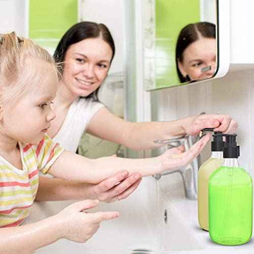 17 Ounce Clear Plastic Pump Bottle Dispenser, Refillable Empty Bottle Container with Pump for Essential Oil Soap Lotion Shampoo, 2 Pcs