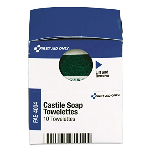 First Aid Only, Inc FAE4004 Castile Soap Towelettes, 10/Box (FAOFAE4004)