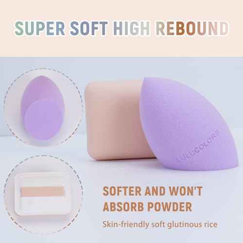 Colorful Series 18-Pcs Makeup Brush Set with Soft, Cruelty-Free Synthetic Bristles, Wooden Matte Handles, 2 Latex-Free Makeup Sponges & Travel Storage Bag ? Face & Eye Brushes for Makeup