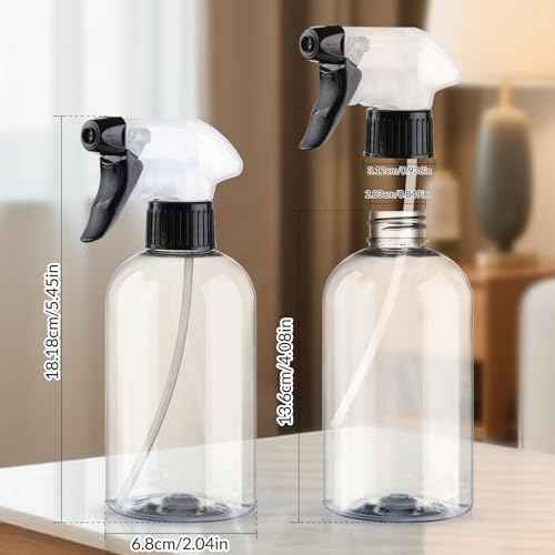 Spray Bottles BPA free Plastic Spray Bottle 10oz/300ml Adjustable Sprayer Empty Refillable Container Mist Stream for Watering Plants, Pet Training, Kitchen Cleaning