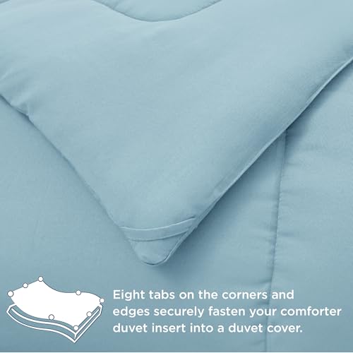 Bedsure Comforter Duvet Insert - Quilted Comforters Twin XL Size, All Season Duvet, Down Alternative Bedding Comforter with Tabs(Light Blue,Twin XL 92"x68")