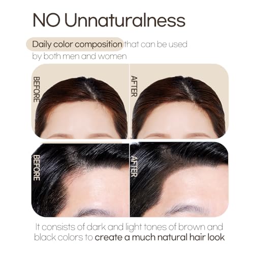 ETUDE Hair Pang Pang hair powder for men and women, Dark Brown, Waterproof, for eyebrow colors, Hairline and Thin Hair, Hairline Powder