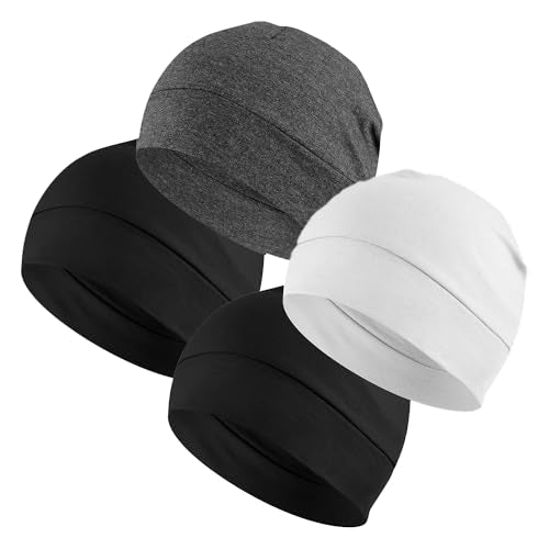100% Cotton Skull Cap Beanie for Men & Women - Lightweight & Breathable Nightcap