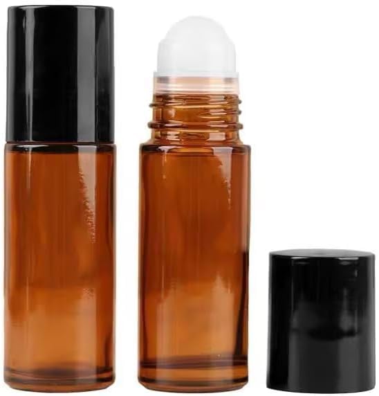 Refillable 50ml Glass Essential Oil Roller Bottles - Aromatherapy & Perfume Containers