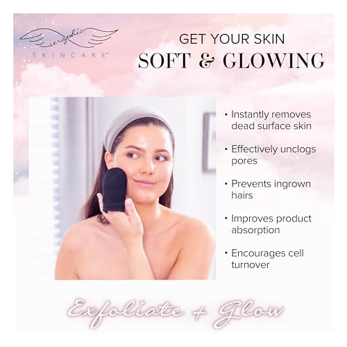 Seraphic Skincare Dual-Sided Exfoliating Facial Mitt & Face Scrubber