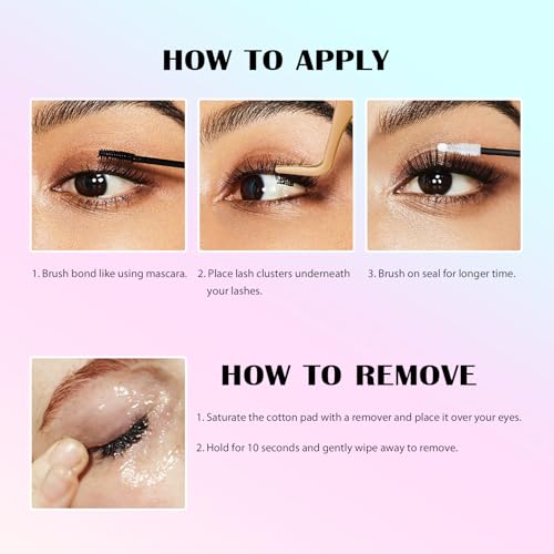 Black Lash Bond and Seal for Eyelash Clusters - Waterproof, 72H Hold