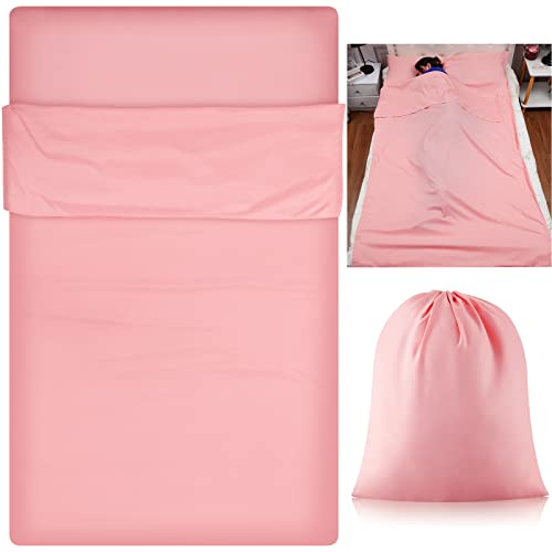 Irenare Self Tan Sleep Sack Breathable Self Tanning Sheets Self Tanning Bed Sheet Protector Self Tan Sleep Bag Travel and Camping Sheet Sleeping Bag Liner for Outdoor Travel Hiking(Pink)