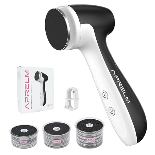 APRELM Electric Foot Callus Remover - 3-Speed Pedicure File with 120 Discs