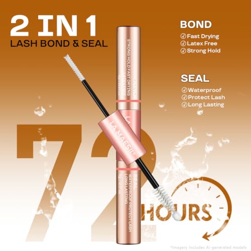 LA MAESII Waterproof Lash Cluster Glue 10ml - Clear, Strong Hold & Sealing Adhesive