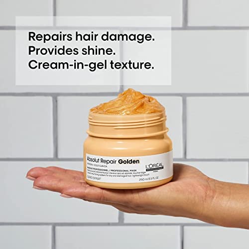 L'Or?al Professionnel Paris Absolut Repair Golden Mask - Repairs Damage & Provides Shine For Fine to Medium, Dry, & Damaged Hair