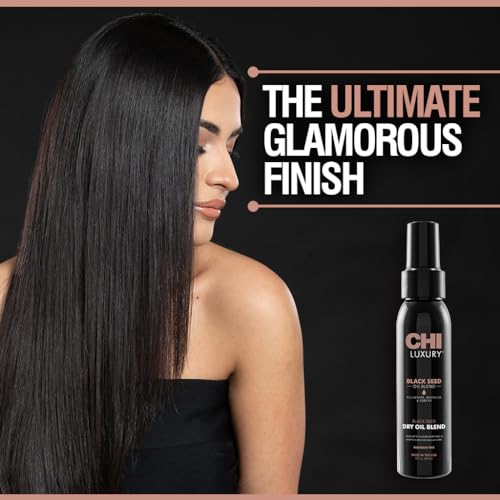 CHI Luxury Black Seed Oil Blend Dry Oil, Revitalizing & Nourishing Hair Oil, Creates Smooth & Shiny Hair, Sulfate, Paraben, & Cruelty-Free, 3 Oz