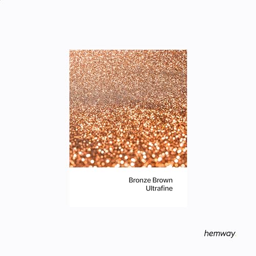Hemway Premium Ultra Sparkle Glitter Multi Purpose Metallic Flake for Arts Crafts Nails Cosmetics Resin Festival Face Hair - Bronze Brown - Ultrafine (1/128" 0.008" 0.2mm) 100g / 3.5oz