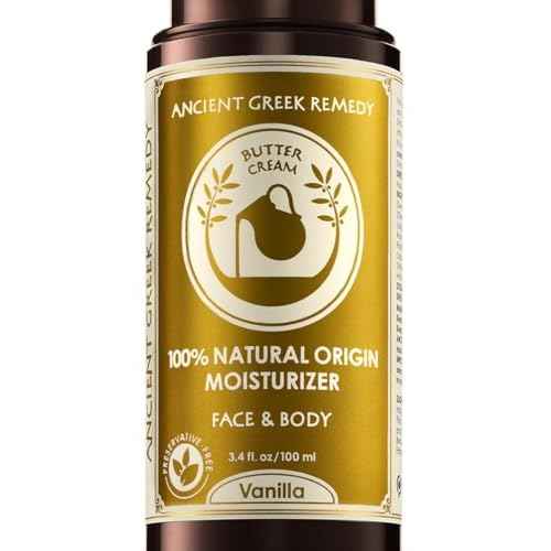 Ancient Greek Remedy Vanilla Butter Cream - Organic Body & Face Moisturizer with Sweet Almond, Jojoba & Rosehip Oils, 100% Natural Origin, Vegan, No Synthetic Fragrance 3.4 oz