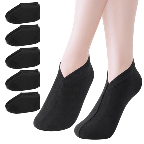 Segbeauty 12 Pairs Black Moisturizing Cotton Sleep Socks for Cracked Heel Repair