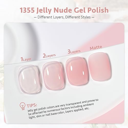 GAOY Juicy Pink Sheer Gel Nail Polish 16ml Neutral Peach Translucent UV Cure