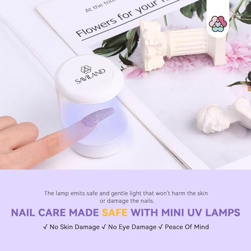 Saviland Mini UV LED Nail Lamp 16W - Portable Gel Nail Dryer