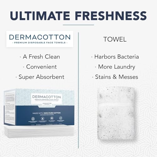 100% Pure Cotton Face Towels ? 240 Count Large Disposable Wash Cloths for Face Washing, Makeup Removal & Acne Care | Ultra Soft, Hypoallergenic & Fragrance-Free