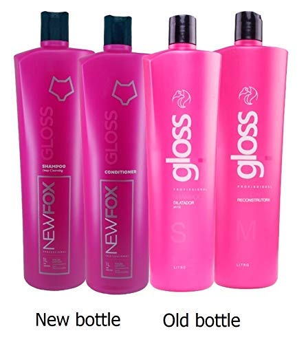 Fox Gloss Brazilian Keratin Treatment 2L | Progressive Brush | Straightening & Smoothing System | Volume Reducer | 100% Straight Hair | Frizz Free