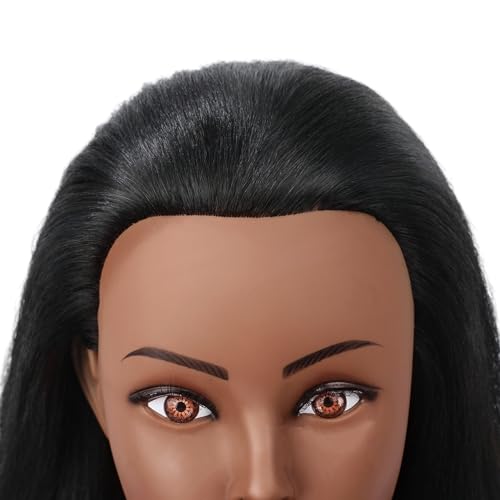 16 Inch Real Hair Mannequin Head with Clamp Holder