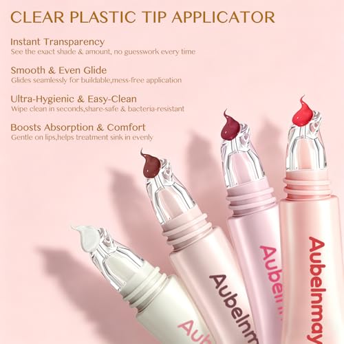 Aubelnmay Hydrating Lip Gloss Set - 4 Shades, Glass Finish Lip Jelly