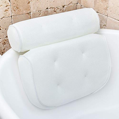 Monsuri Deluxe Bath Pillow - Neck & Shoulder Support with Suction Cups