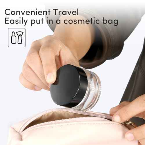 4 Pack Clear Small Glass Jars with Lids and Inner Liners, 30 ml Reusable Small Glass Containers for Creams, Lotion, Cosmetic, Spice, Powder