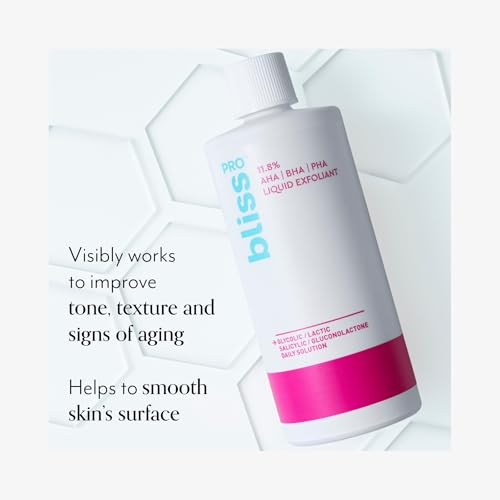 BlissPro™ Liquid Exfoliant - Daily Exfoliating Treatment with 11.8% AHA, BHA, PHA - 4 Fl Oz | Smooths Skin Texture, Reduces Pores & Fine Lines