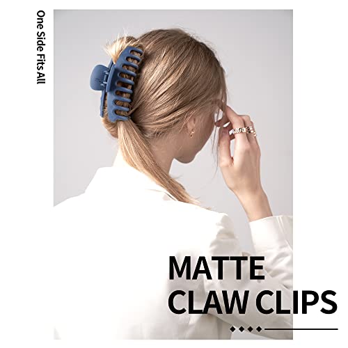 Large Matte Non-Slip Hair Claw Clips - 8 Pack for Thick Hair, Colorful & Durable