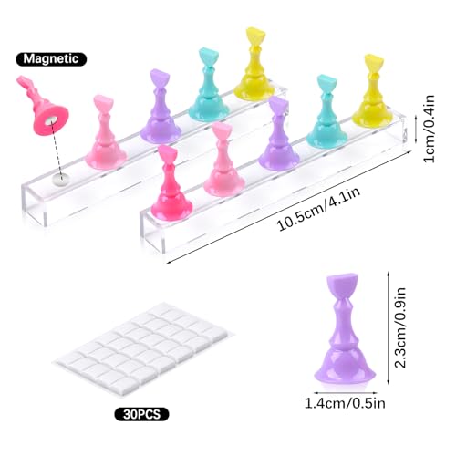 Nail Painting Stand with Reusable Putty - 2 Sets Acrylic Holder