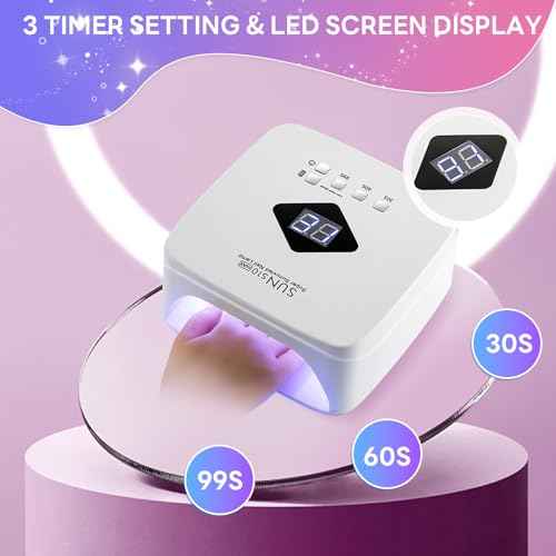 Cordless Nail Lamp 120W Rechargeable UV Light for Gel Nails LED Nail Dryer with 3 Timer Modes Perfect for Salon and Home Use Portable Cordless Design Continuous Use Up to 4-5 Hours(S10)