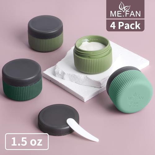 ME.FAN TSA Approved Travel Containers - Leak-Proof Silicone Jars, 1.5 oz, 4 Pack