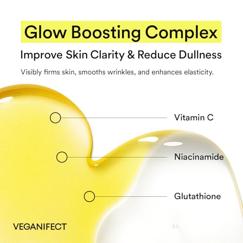 Vitamin C Glow Mist for Radiant Skin, Hydrating Serum Mist with Niacinamide & Glutathione, Korean Vegan Skincare, 3.38 Fl Oz