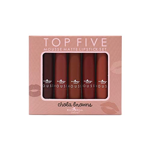 Italia Deluxe 5-Piece Matte Mousse Lipstick Set – Browns