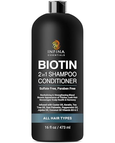 Biotin 2-in-1 Shampoo & Conditioner for Men & Women, 16 fl oz