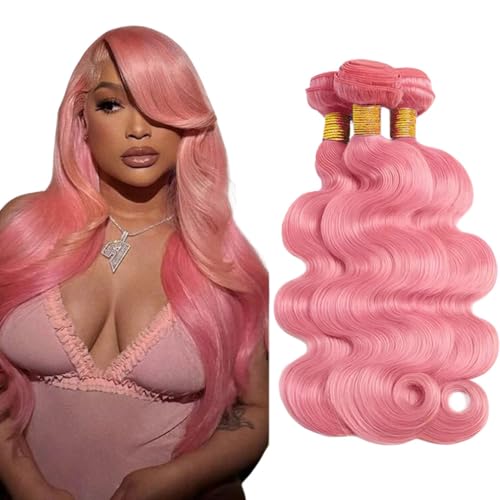 Pink Body Wave Human Hair 3 Bundle Pack 150g