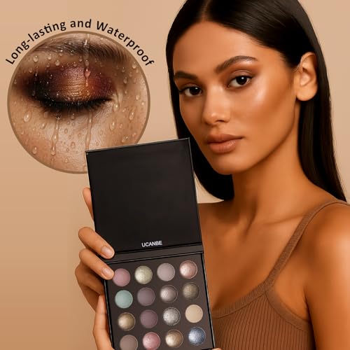 UCANBE 16 Color Eyeshadow Palette with 15 Brushes - Matte & Shimmer