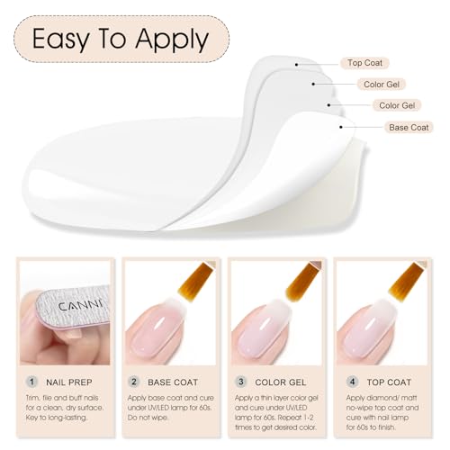 CANNI Jelly Milky White Gel Nail Polish 9ml High Gloss UV LED Soak Off