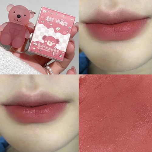 Baorder 4-Piece Velvet Matte Liquid Lipstick Set with Bear Keychain