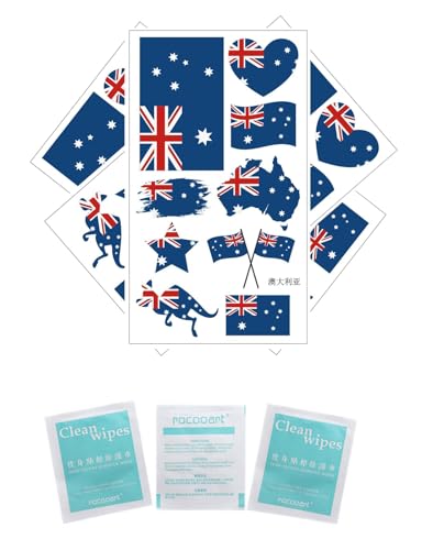 Australia Flag Temporary Tattoo Stickers with Removal Wipes
