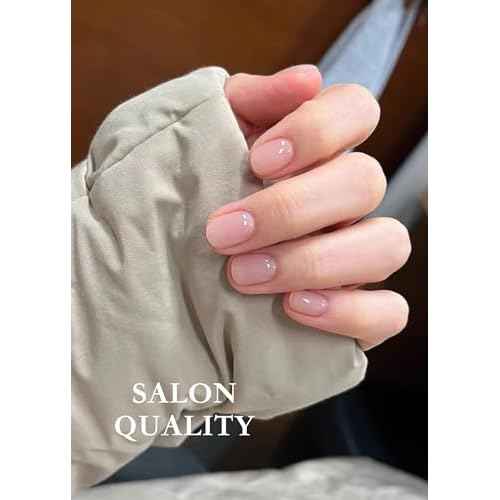 Semi Cured Gel Nail Strips - UV Light Gel Nail Stickers - 20 Long Lasting Salon Quality Wraps (Transparent Dew Drop)