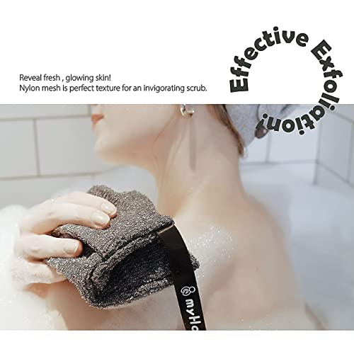 myHomeBody Exfoliating Soap Pocket, Graphite Gray (2-Pack with Pads)