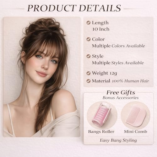 Clip-in Bangs Human Hair French Fringe Ash Blonde