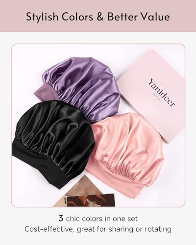 Yanideer Satin Bonnet for Sleeping – Double Layer Hair Bonnets