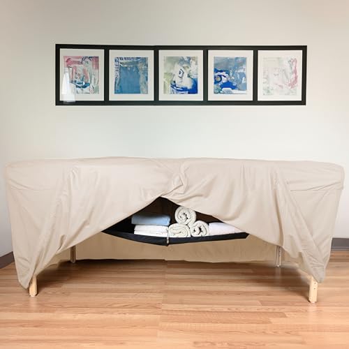 Body Linen Microfiber Massage Table Skirt - Soft Stain-Resistant Cover (Natural)