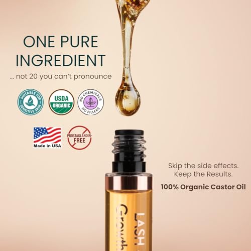 Organic Castor Oil Eyelash & Eyebrow Growth Serum Dual Applicator